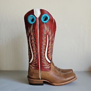 ARIAT Futurity Fort Worth Dulce De Leche & Bolero Red Western Boots - New